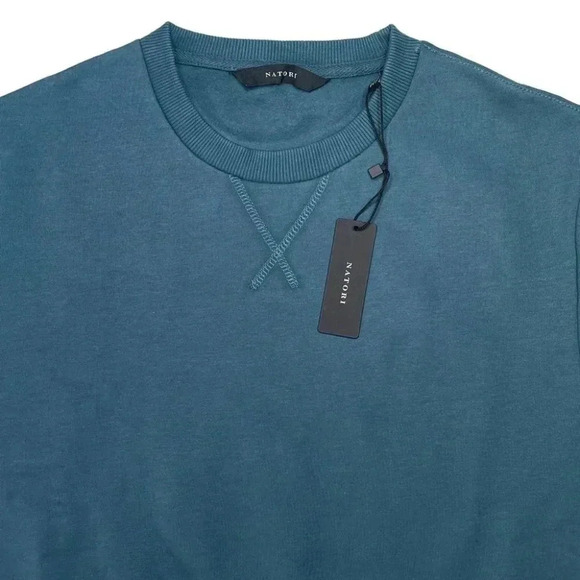 Natori Bagani Fleece Side Zip Classic Fit Crewneck Mens Sweatshirt Medium - Picture 5 of 12